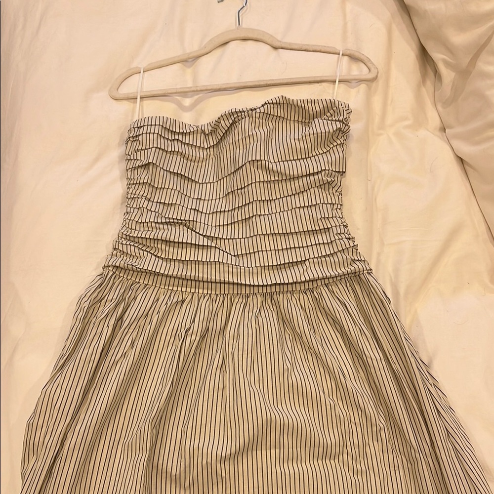 DISSH Strapless Blue and White Dress